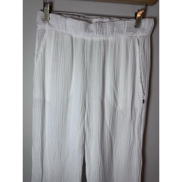 Sol Los Angeles Cotton Crepe Wide Leg Pants White XS - Picture 9 of 13